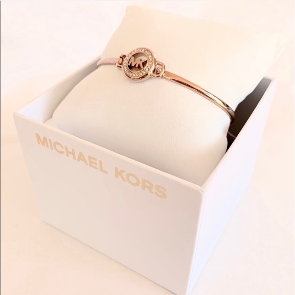 NWT authentic MK rose gold tone logo bracelet
